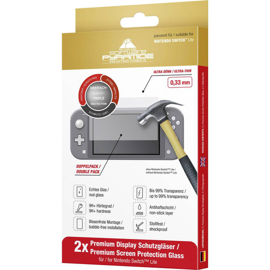 Displayskydd-set Nintendo Switch Lite Software Pyramide Switch Lite Premium Screen Protection Glass