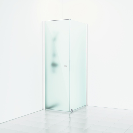 Svedbergs Duschhörn Skoga Fast Vägg/dörr 90X93 - Frostglas Vitt Matt