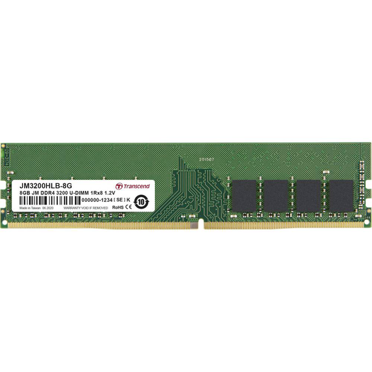 Transcend JM3200HLB-8G Internminne Desktop Modul JetRam 8 GB 1 x 8 GB DDR4 3200 MHz
