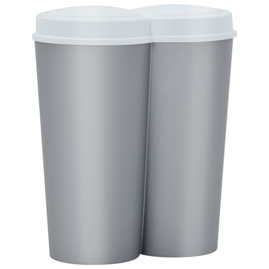 vidaXL Dubbel sophink silver och vit 50 L