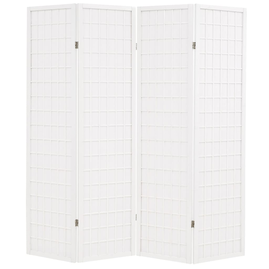 vidaXL Rumsavdelare med 4 paneler japansk stil 160x170 cm vit
