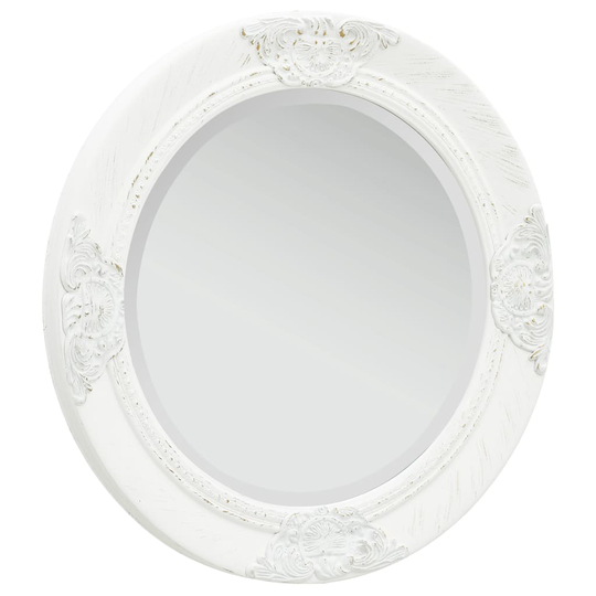 vidaXL Väggspegel barockstil 50 cm vit