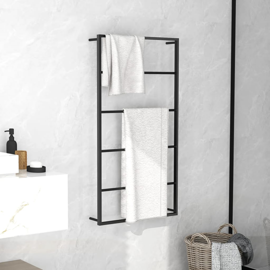 vidaXL Handdukshängare svart 60x10x116 cm stål
