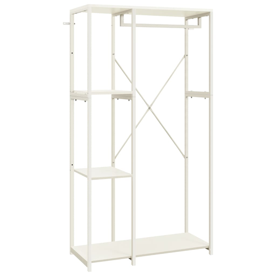 vidaXL Garderob vit 90x40x167 cm metall och spånskiva