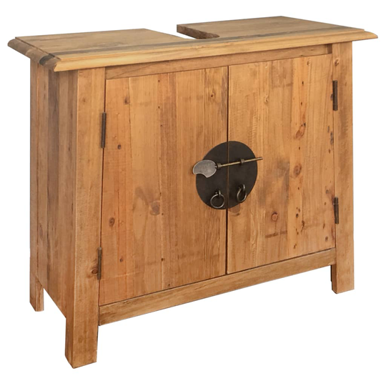 vidaXL Badrumsunderskåp massiv återvunnen furu 70x32x63 cm