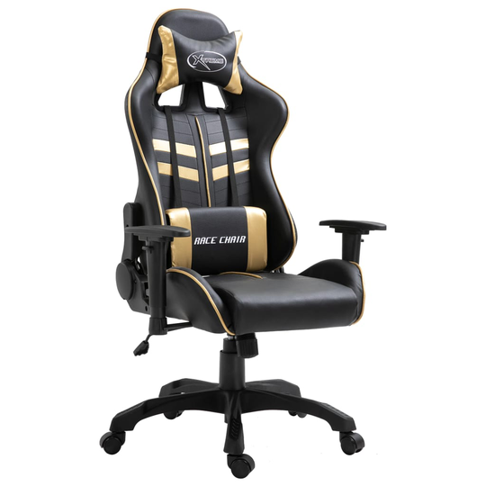 vidaXL Gamingstol guld konstläder