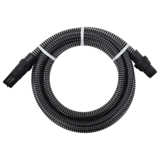 vidaXL Sugslang med PVC-kopplingar 7 m 22 mm svart