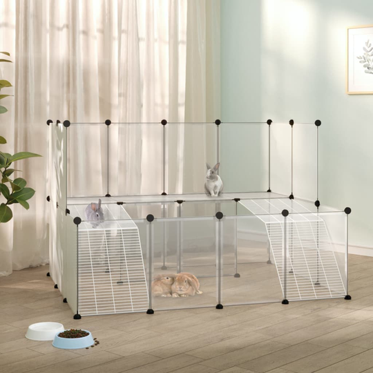 vidaXL Smådjursbur transparent 143x107x93 cm PP och stål