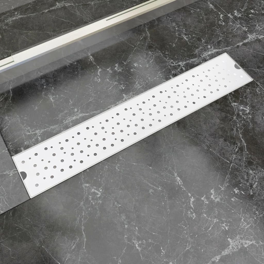 vidaXL Avlång golvbrunn bubblig 630x140 mm rostfritt stål