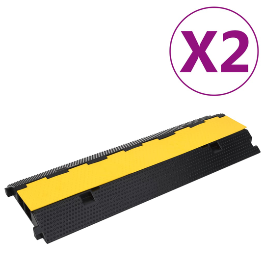 vidaXL Kabelbryggor med 2 kanaler 2 st 100 cm gummi