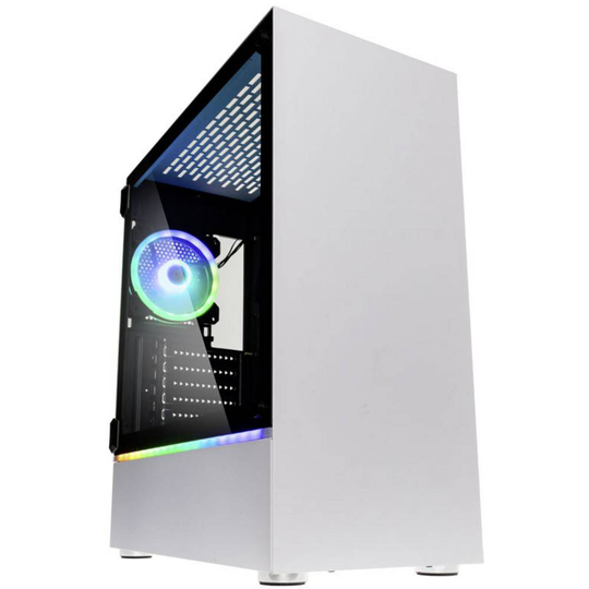 Midi-Tower Datorchassi, Datorchassi GAMER Kolink Bastion White RGB Vit 1 Förinstallerad LED-fläkt, Integrerad belysning, Sidofönster, Dammfilter