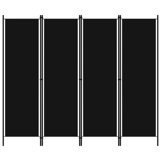 vidaXL Rumsavdelare 4 paneler svart 200x180 cm