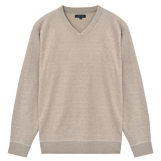 vidaXL Tröja 5 st v-ringad beige XL