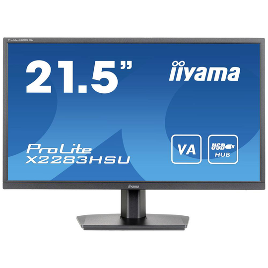 Iiyama X2283HSU-B1 LED-skärm 54.6 cm (21.5 tum) 1920 x 1080 pixel Full HD 1 ms USB, HDMI, DisplayPort, Hörlurar (3.5 mm) VA LED