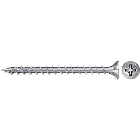 Fischer Power-Fast II CZF 670185 Spånskivs-skruv 4 mm 20 mm Stjärnskruvmejsel Pozidrivspår Stål galvaniskt förzinkad 100 st