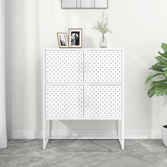 vidaXL Högskåp vit 80x35x100 cm stål