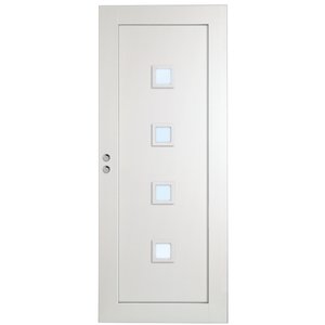 Skjutdörr Öland - 1-spegel - Kvadrat 4 glas - Massiv