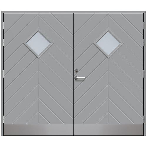 Slagport Saxtorp 2400 x 2000 mm, Frostat glas, Stengrå