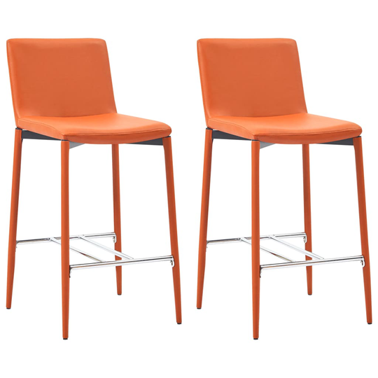 vidaXL Barstolar 2 st orange konstläder