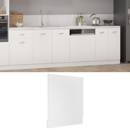 vidaXL Front för diskmaskin vit 59,5x3x67 cm konstruerat trä