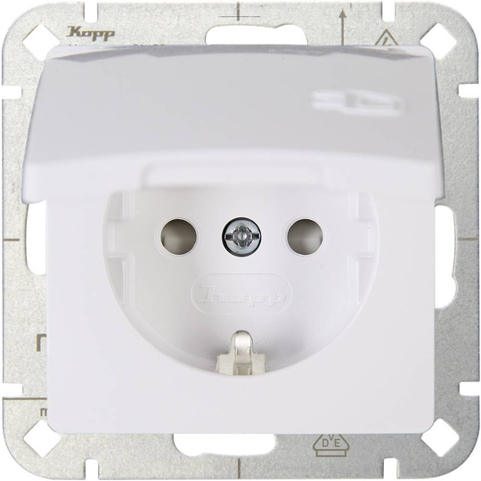 Kopp 1x Insats Vägguttag lock HK05 Arktisvit 920802008