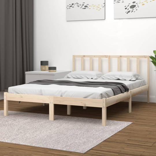 vidaXL Sängram massiv furu 120x190 cm dubbelsäng