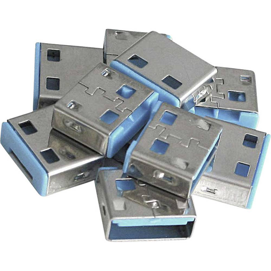 LINDY USB-Lock USB-portlås Set 10 st Blå utan nyckel