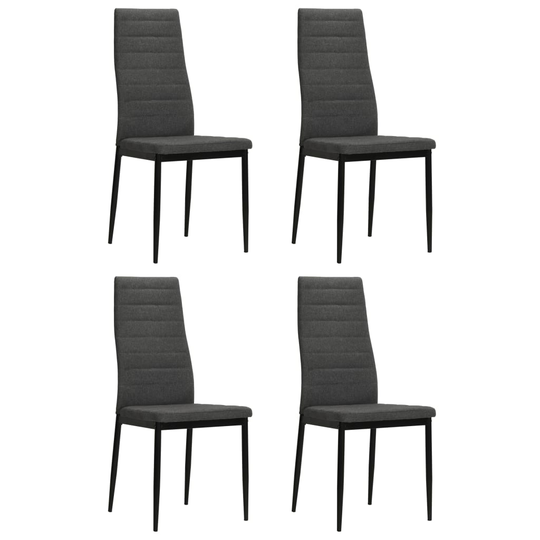vidaXL Matstolar 4 st mörkgrå tyg