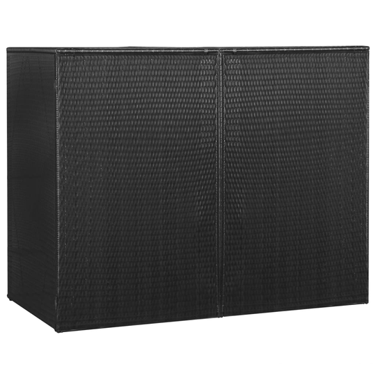 vidaXL Dubbelt skjul för soptunnor svart 153x78x120 cm konstrotting