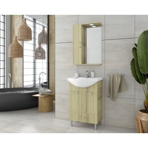 Möbelpaket Ritmo 55 - Natural Oak med spegelskåp