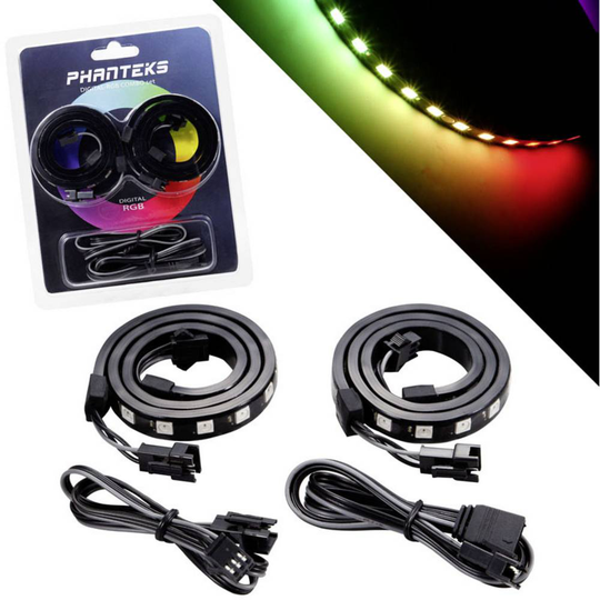 PC-chassi uppgraderingskit Phanteks Digital-RGB Combo Set inkl. 2x LED-Strip RGB