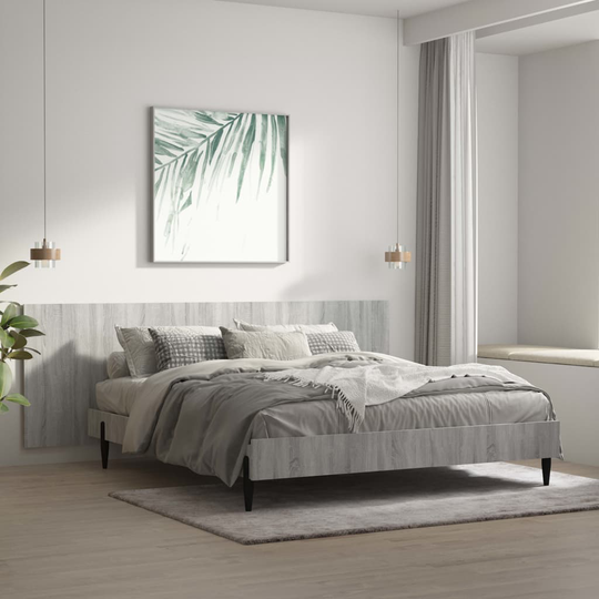 vidaXL Vägghängd sänggavel grå sonoma 240x1,5x80 cm konstruerat trä