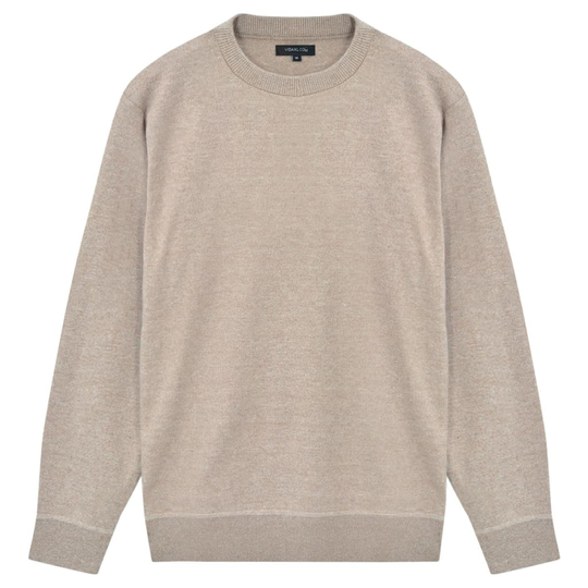 vidaXL Tröja 5 st herr rund hals beige L