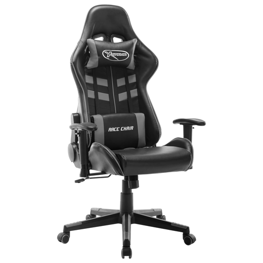 vidaXL Gamingstol svart och grå konstläder