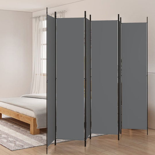 vidaXL Rumsavdelare 6 paneler antracit 300x220 cm tyg