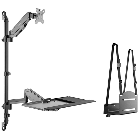 SpeaKa Professional SP-MM-710 1 st Monitor-väggfäste 43,2 cm (17) - 81,3 cm (32) Justerbar i höjd, Vridbar, Tangentbordsbricka
