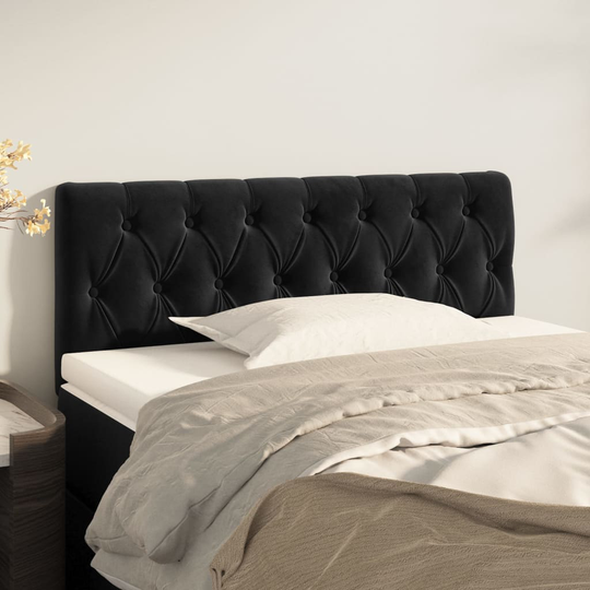 vidaXL Huvudgavel svart 100 x 7 x 78/88 cm sammet