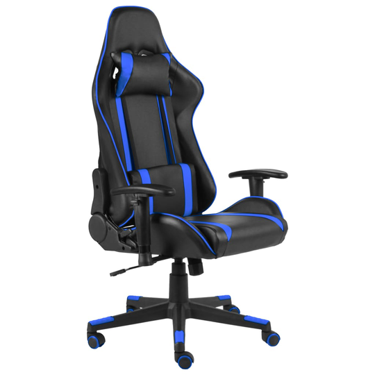 vidaXL Snurrbar gamingstol blå PVC