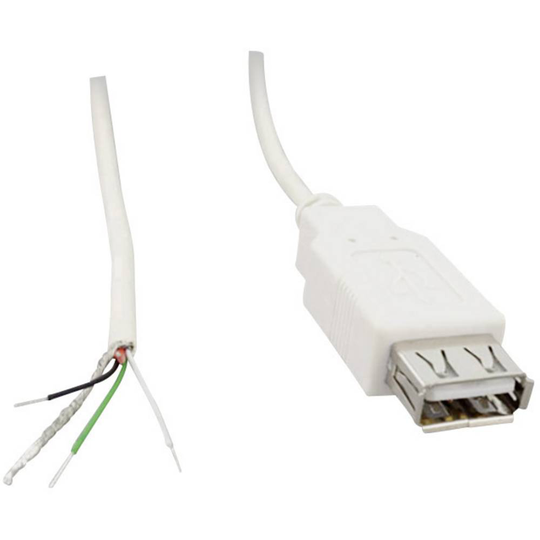 USB En kopplings 2,0 med öppen kabelände 10080112 Koppling rak USB A koppling 2,0 BKL Electronic Innehåll: 1 st