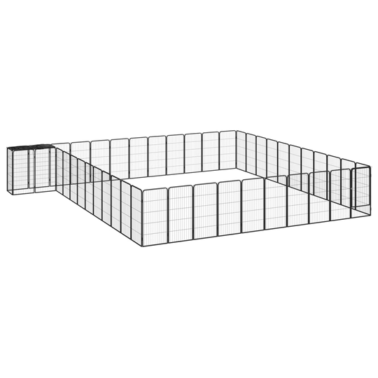 vidaXL Hundbur 46 paneler svart 50x100 cm pulverlackerat stål