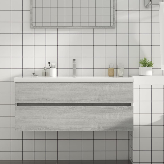 vidaXL Handfatsskåp grå sonoma-ek 100x38,5x45 cm konstruerat trä