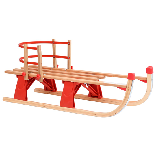 vidaXL Hopfällbar kälke med ryggstöd 119 cm trä
