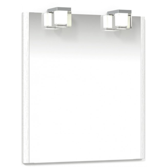 Macro Herat Spegel 650 - 65 cm Vit Spegel Kube 2 X LED