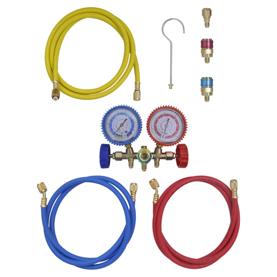 vidaXL Grenrör mätare set för AC-enhet 2-vägs