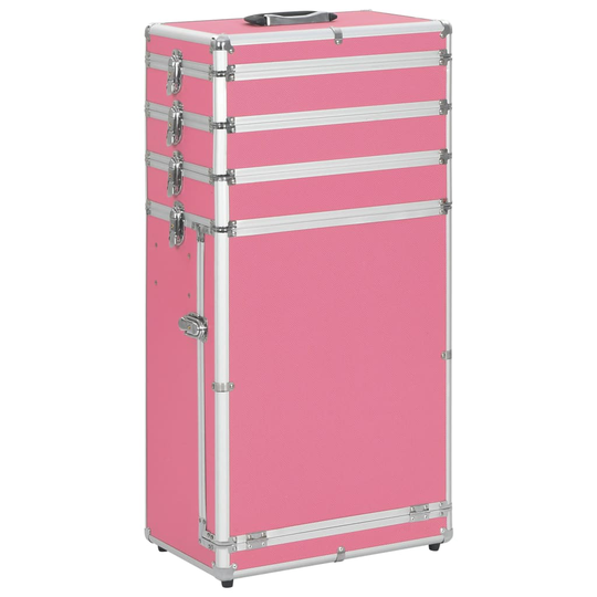vidaXL Sminklåda aluminium rosa