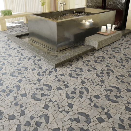 Stenplattor mosaik svart och vit 1,8 m2 (2 x 141022)