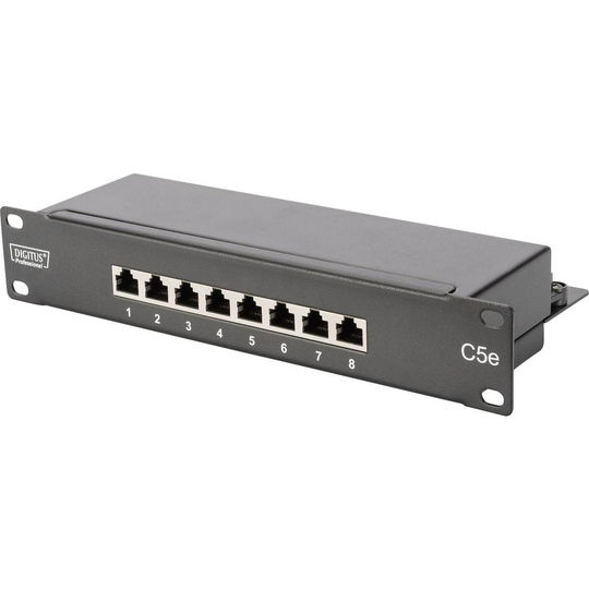 Digitus DN-91508S 8 Port Nätverk Patchpanel CAT 5e 1 U