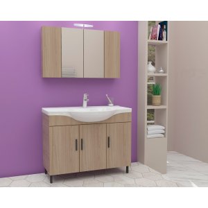 Möbelpaket Luna 80 - Beige med spegelskåp
