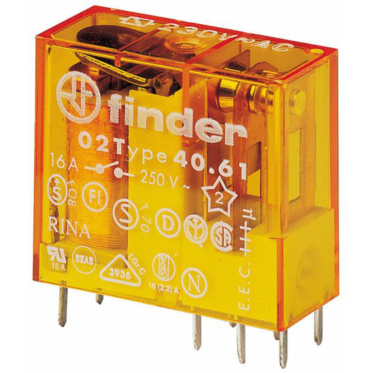 Finder F40618230 Relä 230 V AC 1-pol, 16 A