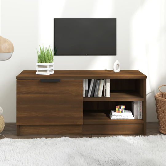 vidaXL TV-bänk brun ek 80x35x36,5 cm konstruerat trä